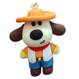 3D PVC Figure Keychain - Pets - Dog Cowboy Hat Outfit