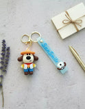 3D PVC Figure Keychain - Pets - Dog Cowboy Hat Outfit