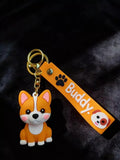 3D PVC Figure Keychain - Pets - Corgi Sitting Keychain