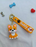 3D PVC Figure Keychain - Pets - Corgi Sitting Keychain