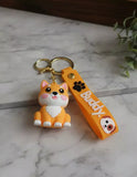3D PVC Figure Keychain - Pets - Shiba Inu Happy Sitting