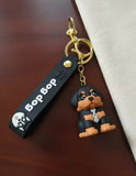 3D PVC Figure Keychain - Pets - Rottweiler Puppy Wearing Tie