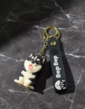 3D PVC Figure Keychain - Pets - Max Sitting Happy