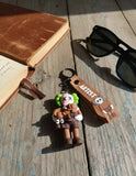 3D PVC Figure Keychain - Personajes De Kaws Companion - Green Hair Companion Holding Child