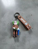 3D PVC Figure Keychain - Personajes De Kaws Companion - Brown Companion Holding Blue Figure