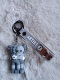 3D PVC Figure Keychain - Personajes De Kaws Companion - Kaws Companion Hugging Grey