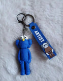 3D PVC Figure Keychain - Personajes De Kaws Companion - Blue Fuzzy Standing Companion