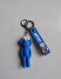 3D PVC Figure Keychain - Personajes De Kaws Companion - Blue Fuzzy Standing Companion