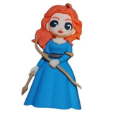 3D PVC Figure Keychain - Personajes De Valiente - Chibi Merida Holding Bow