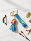 3D PVC Figure Keychain - Personajes De Valiente - Chibi Merida Holding Bow