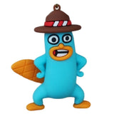 3D PVC Figure Keychain - Phineas And Ferb - Perry Platypus Fedora Open Mouth