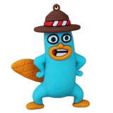 3D PVC Figure Keychain - Phineas And Ferb - Perry Platypus Fedora Open Mouth