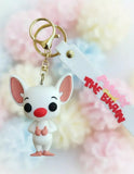 3D PVC Figure Keychain - Pinky Cerebro - Pinky Clasped Hands