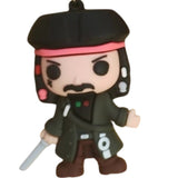 3D PVC Figure Keychain - Piratas Del Caribe - Jack Sparrow Chibi Sword