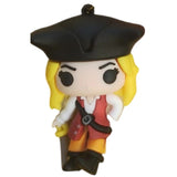 3D PVC Figure Keychain - Piratas Del Caribe - Elizabeth Swann Pirate Outfit