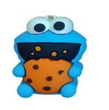 3D PVC Figure Keychain - Plaza Sesamo - Cookie Monster Eating Cookie