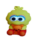 3D PVC Figure Keychain - Plaza Sesamo - Big Bird Holding Teddy Bear