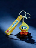 3D PVC Figure Keychain - Plaza Sesamo - Big Bird Holding Teddy Bear