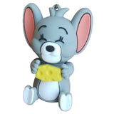 3D PVC Figure Keychain - Tom and Jerry - Nibbles Holding Cheese