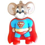 3D PVC Figure Keychain - Tom and Jerry - Jerry As Superman