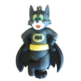 3D PVC Figure Keychain - Tom and Jerry - Tom Cat Batman Outfit