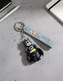 3D PVC Figure Keychain - Tom and Jerry - Tom Cat Batman Outfit