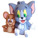 3D PVC Figure Keychain - Tom and Jerry - Chibi Sitting
