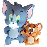 3D PVC Figure Keychain - Tom and Jerry - Leaning