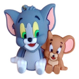 3D PVC Figure Keychain - Tom and Jerry - Chibi Sitting Variant 2