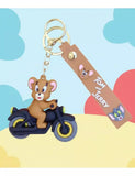 3D PVC Figure Keychain - Tom and Jerry - Jerry Riding Motorcycle