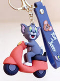3D PVC Figure Keychain - Tom and Jerry - Tom Riding Scooter Variant 2