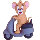 3D PVC Figure Keychain - Tom and Jerry - Jerry Riding Scooter Variant 2