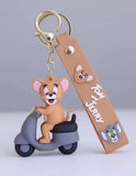 3D PVC Figure Keychain - Tom and Jerry - Jerry Riding Scooter Variant 2