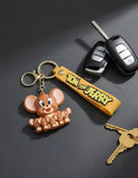 3D PVC Figure Keychain - Tom and Jerry - Jerry With Baby Mice
