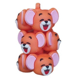 3D PVC Figure Keychain - Tom and Jerry - Jerry Stacked Laughing Heads