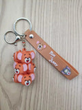 3D PVC Figure Keychain - Tom and Jerry - Jerry Stacked Laughing Heads