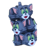 3D PVC Figure Keychain - Tom and Jerry - Tom Cat Stack