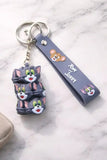 3D PVC Figure Keychain - Tom and Jerry - Tom Cat Stack