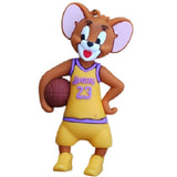 3D PVC Figure Keychain - Tom and Jerry - Jerry Lakers Jersey 23