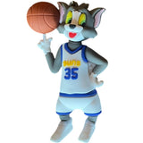3D PVC Figure Keychain - Tom and Jerry - Tom Suns Spinning Basketball