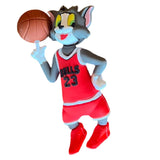 3D PVC Figure Keychain - Tom and Jerry - Tom Bulls 23 Basketball