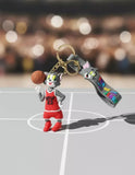 3D PVC Figure Keychain - Tom and Jerry - Tom Bulls 23 Basketball