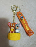 3D PVC Figure Keychain - Tom and Jerry - Jerry And Nibbles On Cheese