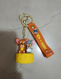 3D PVC Figure Keychain - Tom and Jerry - Jerry And Nibbles On Cheese