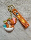 3D PVC Figure Keychain - Tom and Jerry - Jerry Bathing With Brush