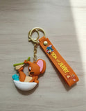 3D PVC Figure Keychain - Tom and Jerry - Jerry Bathing With Brush