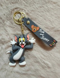 3D PVC Figure Keychain - Tom and Jerry - Tom Sticking Tongue Out
