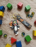 3D PVC Figure Keychain - Tom and Jerry - Tom Holding Jerry