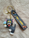 3D PVC Figure Keychain - Tom and Jerry - Tom Holding Ice Cream Tongue Out