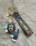 3D PVC Figure Keychain - Tom and Jerry - Tom Holding Ice Cream Tongue Out